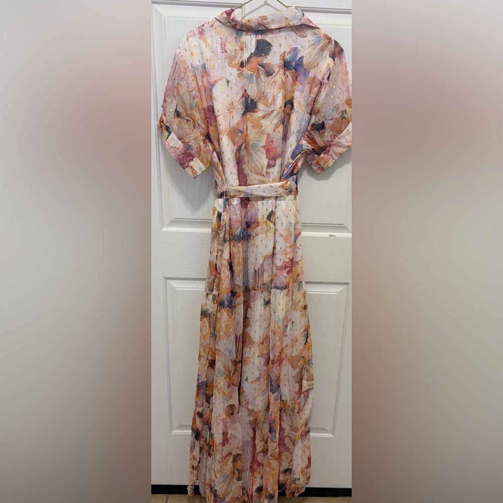 VENUS Floral Shine Detail Maxi Digital Wildflowers sheer Dress - Picture 10 of 10